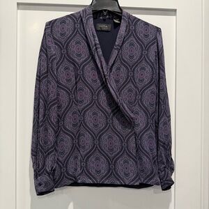 Dana Buchman Elegant Purple Patterned Jacket